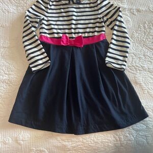 Baby Gap Striped Navy and Pink Bow Kids Dress
